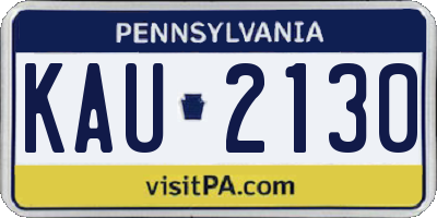 PA license plate KAU2130