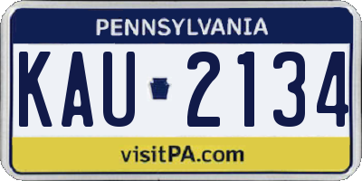 PA license plate KAU2134