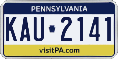 PA license plate KAU2141