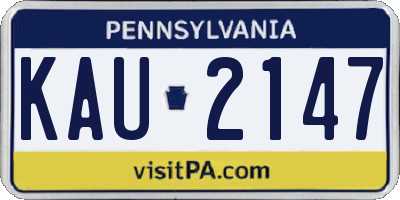 PA license plate KAU2147