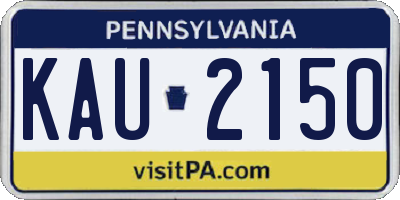 PA license plate KAU2150