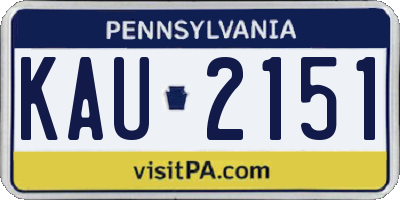 PA license plate KAU2151