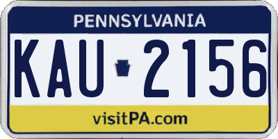 PA license plate KAU2156