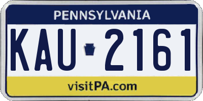 PA license plate KAU2161