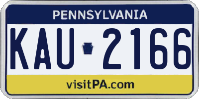 PA license plate KAU2166