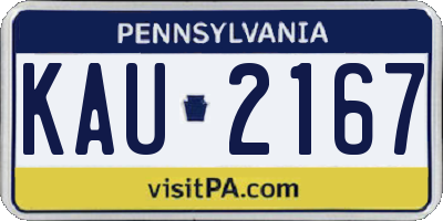 PA license plate KAU2167