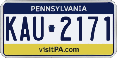 PA license plate KAU2171