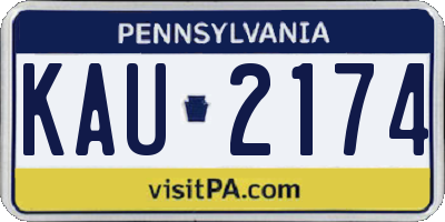 PA license plate KAU2174