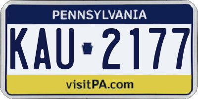 PA license plate KAU2177