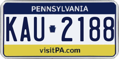 PA license plate KAU2188