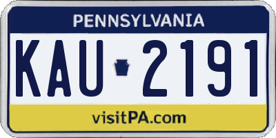 PA license plate KAU2191