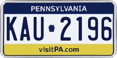 PA license plate KAU2196