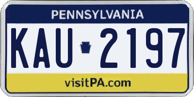 PA license plate KAU2197