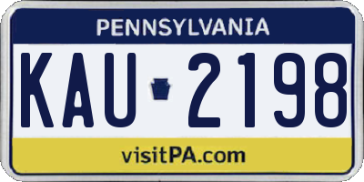 PA license plate KAU2198