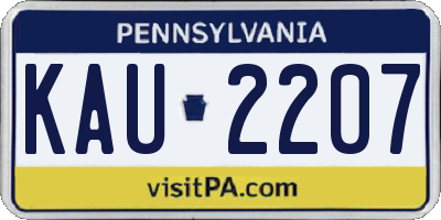 PA license plate KAU2207