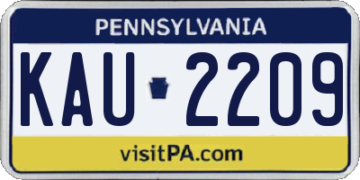 PA license plate KAU2209
