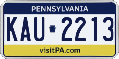 PA license plate KAU2213