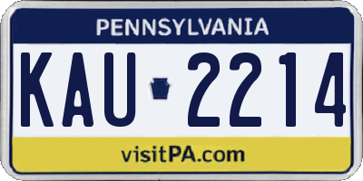 PA license plate KAU2214