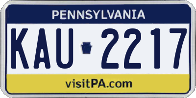 PA license plate KAU2217