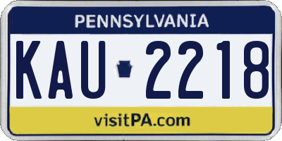 PA license plate KAU2218