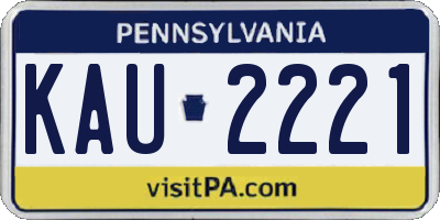 PA license plate KAU2221