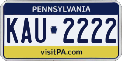 PA license plate KAU2222