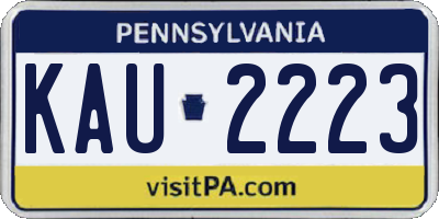 PA license plate KAU2223