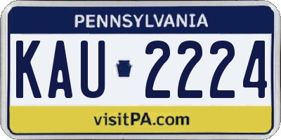 PA license plate KAU2224