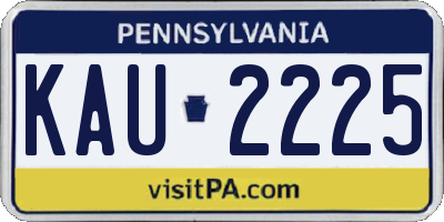 PA license plate KAU2225