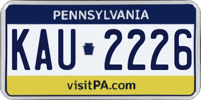 PA license plate KAU2226
