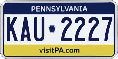 PA license plate KAU2227
