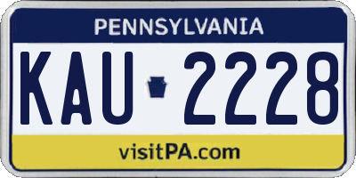 PA license plate KAU2228