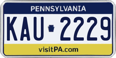 PA license plate KAU2229