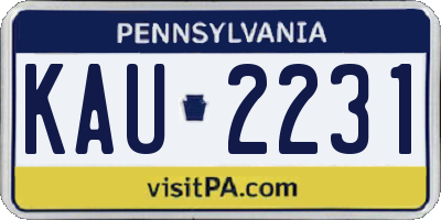 PA license plate KAU2231
