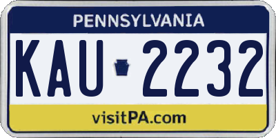 PA license plate KAU2232