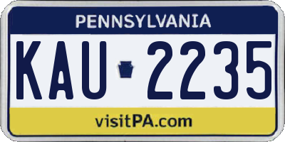 PA license plate KAU2235