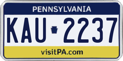 PA license plate KAU2237