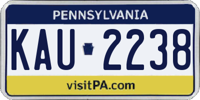 PA license plate KAU2238