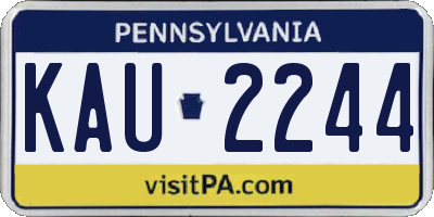 PA license plate KAU2244