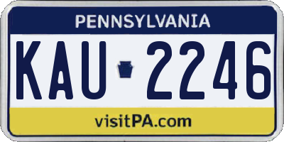 PA license plate KAU2246