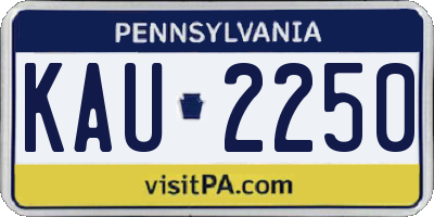 PA license plate KAU2250
