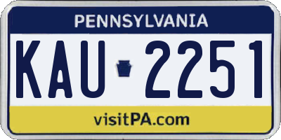 PA license plate KAU2251