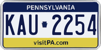 PA license plate KAU2254