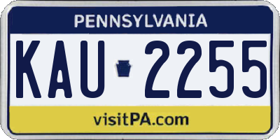 PA license plate KAU2255