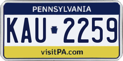 PA license plate KAU2259