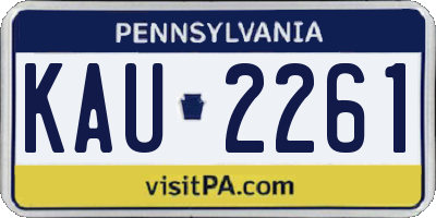 PA license plate KAU2261