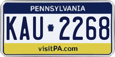 PA license plate KAU2268