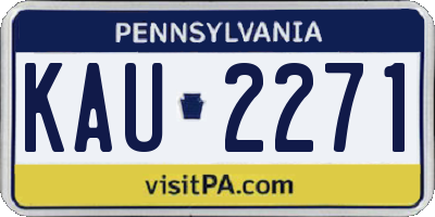 PA license plate KAU2271
