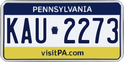 PA license plate KAU2273