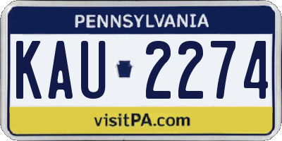 PA license plate KAU2274